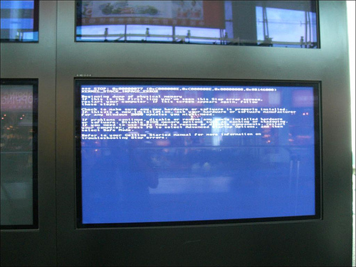 Blue screen of death on airport